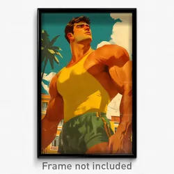 Brazilian Movie Poster - Man Feeling Uneasiness, Imaginary Yellow Tank Top