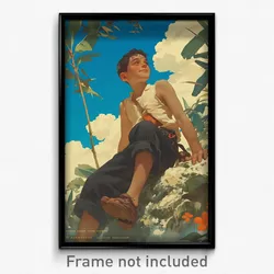 Spanish Movie Poster - Boy Feeling Contentment, Urban Leotard Clothes (Print)