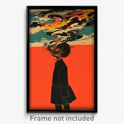 Spanish Movie Poster - Boy Feeling Woe, Shadowy Torn Dress (Spain Art Print)