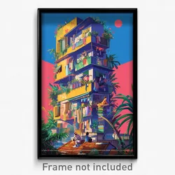 Brazilian Movie Poster - Vibrant Balcony (Brazil Retro Film Art Print)
