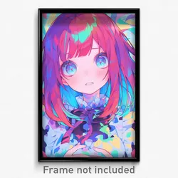 Anime Art Poster - Girl Feeling Positive Wearing Awesome Frilled Shirt (Print)