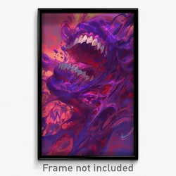 Art Poster - Purple Maw (Psychedelic Trippy Weird 11x17 Cartoon Print)