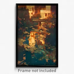 Art Poster - Unkempt Waterway (Psychedelic Trippy Weird 11x17 Print)