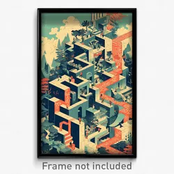Greek Movie Poster - Striped Maze (Greece Psychedelic Art Retro Film Print)