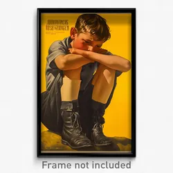 German Movie Poster - Boy Feeling Shame, Old Grey Legwear (Germany Art Print)