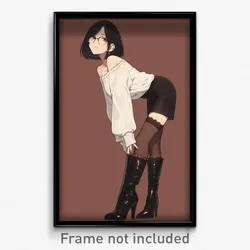Anime Art Poster - Girl Feeling Scorn Wearing Glass Knee Boots (Print)