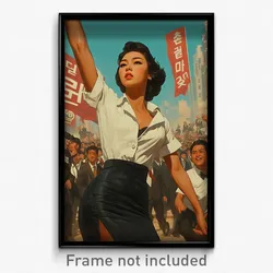Korean Movie Poster - Girl Feeling Uneasiness, Famous Pencil Dress (Art Print)