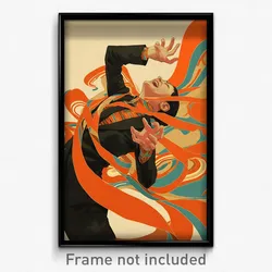 Spanish Movie Poster - Man Feeling Panicked, Odd Orange Ribbon (Spain Art Print)