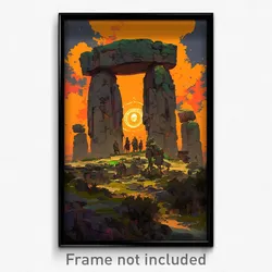 Art Poster - Thunderous Dolmen (Psychedelic Trippy Weird 11x17 Print)