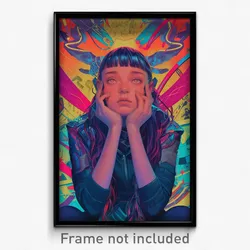 Movie Art Poster - Girl Feeling Expectancy, Astonishing Ear Ribbon (Film Print)