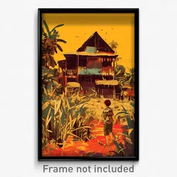 Thai Movie Poster - Spotted Shantytown (Thailand Retro Film Art Print)