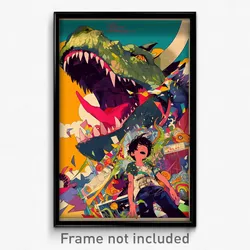French Movie Poster - Boy Feeling Excitement, Cluttered Green Sleeves (Print)