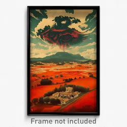 Spanish Movie Poster - Vast Flood Plain (Spain Psychedelic Art Retro Film Print)