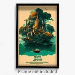 French Movie Poster - Silent Lisbon (France Psychedelic Art Retro Film Print)