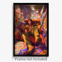 Hebrew Movie Poster - Well Made Pillow (Israel Psychedelic Art Retro Film Print)