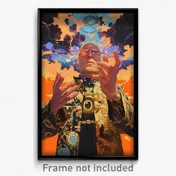 Movie Art Poster - Man Feeling Disgruntled, Accomplished Feather Trimmed Sleeves