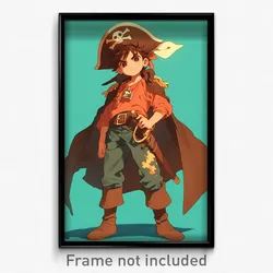 Anime Art Poster - Boy Feeling Coercive Wearing Posh Pirate Hat (Print)