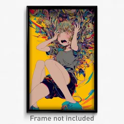 Anime Art Poster - Woman Feeling Mad Wearing Bronze Puffy Shorts (Print)