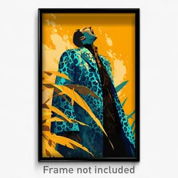 Spanish Movie Poster - Man Feeling Yawning, Expensive Blue Coat (Art Print)