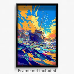 Art Poster - Zigzag Anchorage (Psychedelic Trippy Weird 11x17 Cartoon Print)