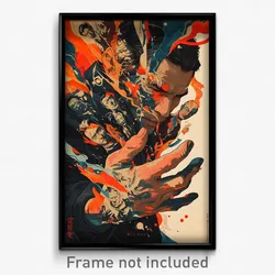 Movie Art Poster - Man Feeling Indignant, Glum Torn Gloves (Retro Film Print)