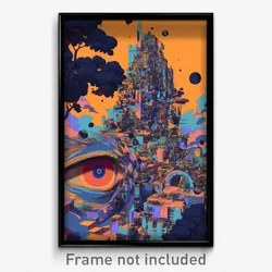 Art Poster - Frightening Mexican City (Psychedelic Trippy Weird 11x17 Print)