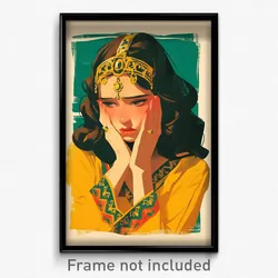 Indonesian Movie Poster - Woman Feeling Unsure, Zany Forehead Jewel (Art Print)