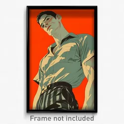 Mexican Movie Poster - Man Feeling Dazed, Animated Two Tone Ribbon (Art Print)