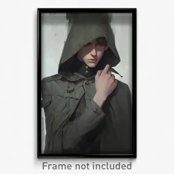 Art Poster - Boy Feeling Self Conscious, Acceptable Hooded Capelet (Print)