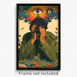 Bollywood Movie Poster - Man Feeling Dread, Small Military Jacket (Art Print)