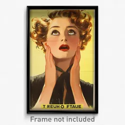 French Movie Poster - Woman Feeling Shocked, Athletic Neck Ribbon (Art Print)