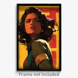 Bollywood Movie Poster - Girl Feeling Dread, Livid Collared Coat (Art Print)