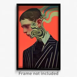 Art Poster - Boy Feeling Fright Wearing Scholarly Suit (Art Print)