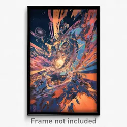 Movie Art Poster - Digital Glacier (Psychedelic Trippy Retro Cartoon Film Print)