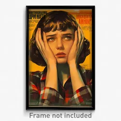Russian Movie Poster - Girl Feeling Liking, Grandiose Plaid Shirt (Art Print)