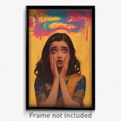 Bollywood Movie Poster - Woman Feeling Surprise, Idealistic Sarong (Art Print)