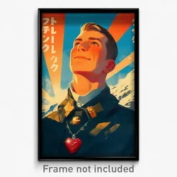 Icelandic Movie Poster - Man Feeling Happiness, Outgoing Heart Necklace (Print)