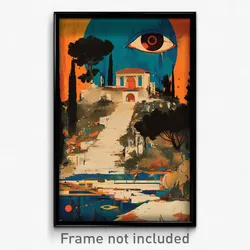Greek Movie Poster - Distorted Rectory (Greece Psychedelic Art Retro Film Print)