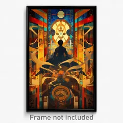 Bollywood Movie Poster - Wiry Stained Glass (India Retro Hindi Film Art Print)