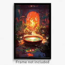 Art Poster - Tiny Hearth (Psychedelic Trippy Weird 11x17 Cartoon Print)