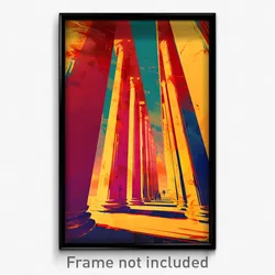 Greek Movie Poster - Colorful Pillar (Greece Psychedelic Art Retro Film Print)