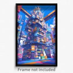 Art Poster - Huge Grocery Store (Psychedelic Trippy Weird 11x17 Print)