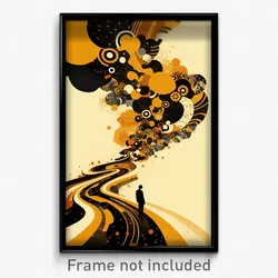 Greek Movie Poster - Brown Meander (Greece Psychedelic Art Retro Film Print)