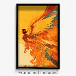 Bollywood Movie Poster - Girl Feeling Delighted, Glaring Yellow Wings (Print)