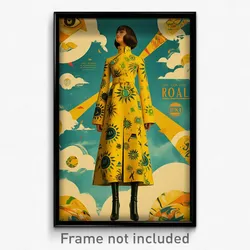 Mexican Movie Poster - Woman Feeling Friendliness, Radiant Yellow Raincoat