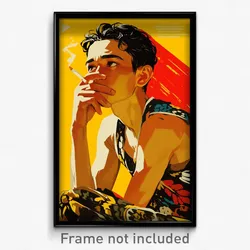 Indonesian Movie Poster - Boy Feeling Pensiveness, Flashy Blue Tank Top (Print)