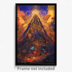 Art Poster - Tan Volcano (Psychedelic Trippy Weird 11x17 Cartoon Print)