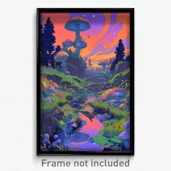 Art Poster - Treasured Wetland (Psychedelic Trippy Weird 11x17 Print)