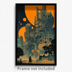 German Movie Poster - Murky Ancient Architecture (Germany Retro Film Art Print)