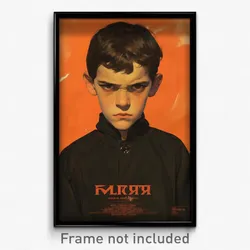 Russian Movie Poster - Boy Feeling Grouchiness, Bulky Black Coat (Art Print)